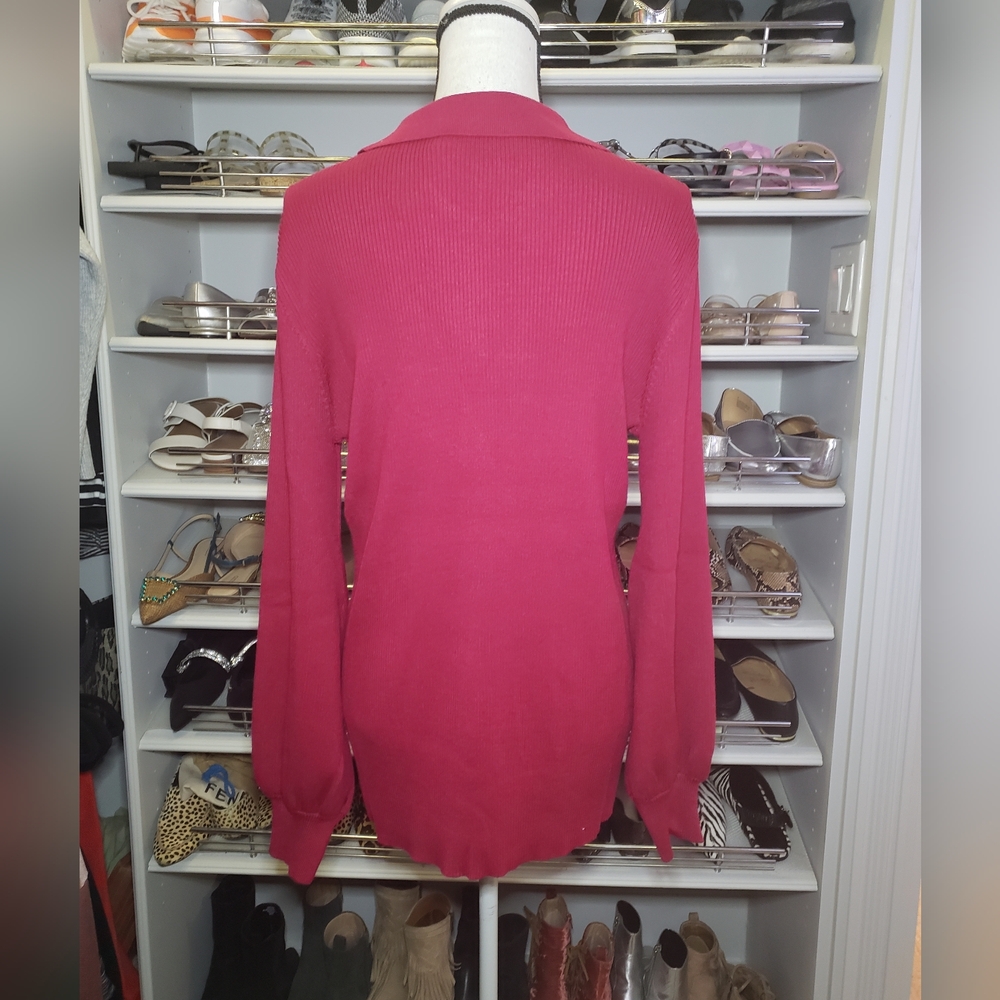 Ribbed Collared Button Front Cardigan - Picture 2 of 7